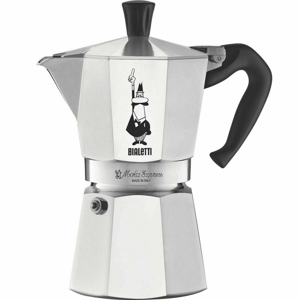 Bialetti Moka Express Stovetop Coffee Maker - High Quality - Aluminium - 6 Cup