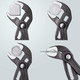 Knipex Cobra® High-Tech Water Pump Pliers grey atramentized, with non-slip pl...