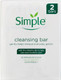 Simple Anti-Bacterial Cleansing Soap Bar for Sensitive Skin 2 Pack 100g