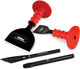 Hilka 4 PCE Bolster and Chisel Set,Red & Black