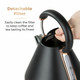 Tower T10044RG Cavaletto Pyramid Kettle with Fast Boil, Detachable Filter, 1.7 Litre, 3000 W, Black and Rose Gold