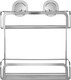 Croydex QM290541 Stick N Lock Adhesive Shower Basket Caddy, 5 Year Rust Free Guarantee , Silver