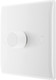 BG Electrical 881P-01 Single Round Push Button Intelligent Dimmer Light Switch, White Moulded, Round Edge, 2-Way, 8.6 cm*4.5 cm*8.6 cm