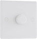 BG Electrical 881P-01 Single Round Push Button Intelligent Dimmer Light Switch, White Moulded, Round Edge, 2-Way, 8.6 cm*4.5 cm*8.6 cm