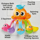 Tomy Toomies 7 in 1 Activity Octopus Kids Toy, Water Play Bath Accessories 18m +