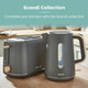 Tower Scandi 3000W 1.7L Rapid Fast Boil Kettle Matt Grey with Wood Effect Handle