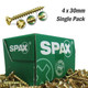 Spax Yellox Coated Wood Screws (Box Of 200)