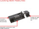 3 X 110mm Combination Locking Bolt - Black