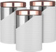 Tower T826005WR Set of 3 Storage Canisters for Coffee/Sugar/Tea, Stainless Steel, White Marble and Rose Gold