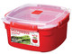 Sistema Microwave Medium Steamer with Removable Basket, 2.4L Red/Clear