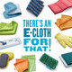 E-Cloth Classic Check Tea Towel Microfibre White/Blue 40cm x 60cm