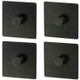 4 x Wenko Turbo-Loc Adapter Square, Adhesive Pads Fixed Without Drilling, Black