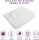 Carmen Single Fitted Electric Under Blanket with Overheat Protection, 85W, White