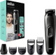 Braun 6-In-1 All-In-One Series 3, Male Grooming Kit With Beard Trimmer, Hair Clippers & Precision Trimmer With Lifetime Sharp Blades, 5 Attachments, Gifts For Men, UK 2 Pin Plug, MGF3335, Black Razor