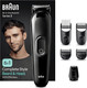 Braun 6-In-1 All-In-One Series 3, Male Grooming Kit With Beard Trimmer, Hair Clippers & Precision Trimmer With Lifetime Sharp Blades, 5 Attachments, Gifts For Men, UK 2 Pin Plug, MGF3335, Black Razor
