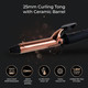 Carmen C81049COP Noir Curling Tong with Ceramic Barrel, 25mm, Black and Copper