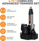 Carmen Titan 4-in-1 Cordless Nose, Ear and Hair Trimmer with USB Cable, Titanium & Orange