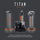 Carmen Titan 4-in-1 Cordless Nose, Ear and Hair Trimmer with USB Cable, Titanium & Orange