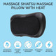 Carmen Shiatsu Massage Pillow with 4 Roller Balls & Infrared Heat Function, Black