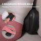 Carmen Shiatsu Massage Pillow with 4 Roller Balls & Infrared Heat Function, Black