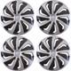 Versaco Car Wheel Trims WINDSB15 - Silver/Black 15 Inch 9-Spoke - Boxed Set of 4 Hubcaps - Includes Fittings/Instructions