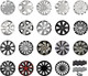 Versaco Car Wheel Trims WINDSB15 - Silver/Black 15 Inch 9-Spoke - Boxed Set of 4 Hubcaps - Includes Fittings/Instructions