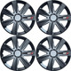 Versaco Car Wheel Trims GTXCARBLK15 - Black 15 Inch 7-Spoke - Boxed Set of 4 Hubcaps - Includes Fittings/Instructions