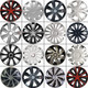 Versaco Car Wheel Trims WINDGB15 - Graphite/Black 15 Inch 9-Spoke - Boxed Set of 4 Hubcaps - Includes Fittings/Instructions
