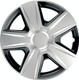 Versaco Car Wheel Trims ESPRITSB16 - Silver/Black 16 Inch 5-Spoke - Boxed Set of 4 Hubcaps - Includes Fittings/Instructions