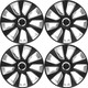 Versaco Car Wheel Trims STRATOSRCBS16 - Black/Silver 16 Inch 9-Spoke - Boxed Set of 4 Hubcaps - Includes Fittings/Instructions