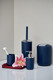 Wenko Brasil Toothbrush Tumbler, TPE, Dark Blue, 7.3 x 7.3 x 10.3 cm
