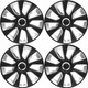 Versaco Car Wheel Trims STRATOSRCBS15 - Black/Silver 15 Inch 9-Spoke - Boxed Set of 4 Hubcaps - Includes Fittings/Instructions