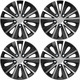 Versaco Car Wheel Trims RAPIDENCBS16 - Black/Silver 16 Inch 10-Spoke - Boxed Set of 4 Hubcaps - Includes Fittings/Instructions