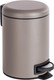 Wenko cosmetics Leman pedal bin, 3 liter, bathroom trash can, small trash can with integrated bin bag holder, made of painted steel, 22.5 x 17.1 x 17.1 cm, matt taupe