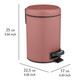 Wenko Leman pedal bin, 3 liters, with removable insert, made of painted steel, 17 x 25 x 22.5 cm, antique pink