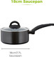 Tower T80357 Cerasure 18cm Saucepan with Non-Stick Coating, Suitable for all Hob Types, Graphite