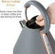 Tower Cavaletto 1.7L Electric Pyramid Kettle Fast Boil, Grey & Rose Gold 3000 W