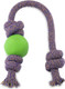 Beco Pets Ball on Rope - Natural Rubber Ball and Cotton Rope Tug and Chew Toy for Dogs - S - Blue