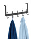 WENKO Nostalgia Door Hooks Coat Rack with 5 Hooks, for 2 cm Thickness, Steel, 37.5 x 18 x 8 cm, Black