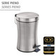 WENKO Cosmetic Pedal bin Pieno, Stainless steel, Silver matt, 23.5 x 17 x 25.5 cm