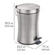 WENKO Cosmetic Pedal bin Pieno, Stainless steel, Silver matt, 23.5 x 17 x 25.5 cm