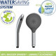 WENKO Watersaving Chrome Universal Handheld Shower Head with Water Saving System and 3 Jet Types, Silver, 12 x 0 x 12 cm