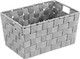 Wenko Small Bathroom Storage Basket Adria Grey Polypropylene, 30 x 20 x 15 cm