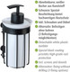 WENKO Classic Plus Black Liquid Soap Dispenser Rust Protection Capacity 0.185 L, 16.5 x 9 x 8 cm