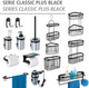 WENKO Classic Plus Black Liquid Soap Dispenser Rust Protection Capacity 0.185 L, 16.5 x 9 x 8 cm