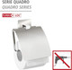 Wenko Turbo-Loc® Quadro Stainless Steel Toilet Roll Holder without Lid - No Drilling Required, Stainless Steel, Chrome, Silver, 13 x 16,5 x 3,5 cm