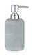 WENKO Raja Soap Dispenser in Natural Stone Look, Refillable Liquid Soap Dispenser for Bathroom & Kitchen, Graceful Polyresin Lotion Dispenser, Dimensions: 8.8x10.7x8.7 cm, Capacity: 350 ml Soap, Grey