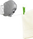 WENKO Washing line Jumbo-15 m Drying Length, retraction Lock, Polystyrene, Grey, 6 x 18 x 18.5 cm