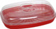 Easy Cook NS626 Microwave Fish Streamer/Poacher, Red Base, Clear Lid, 270mm