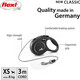 Flexi New Classic Cord Black Medium 8m Retractable Dog Leash/Lead for dogs up to 20kgs/44lbs